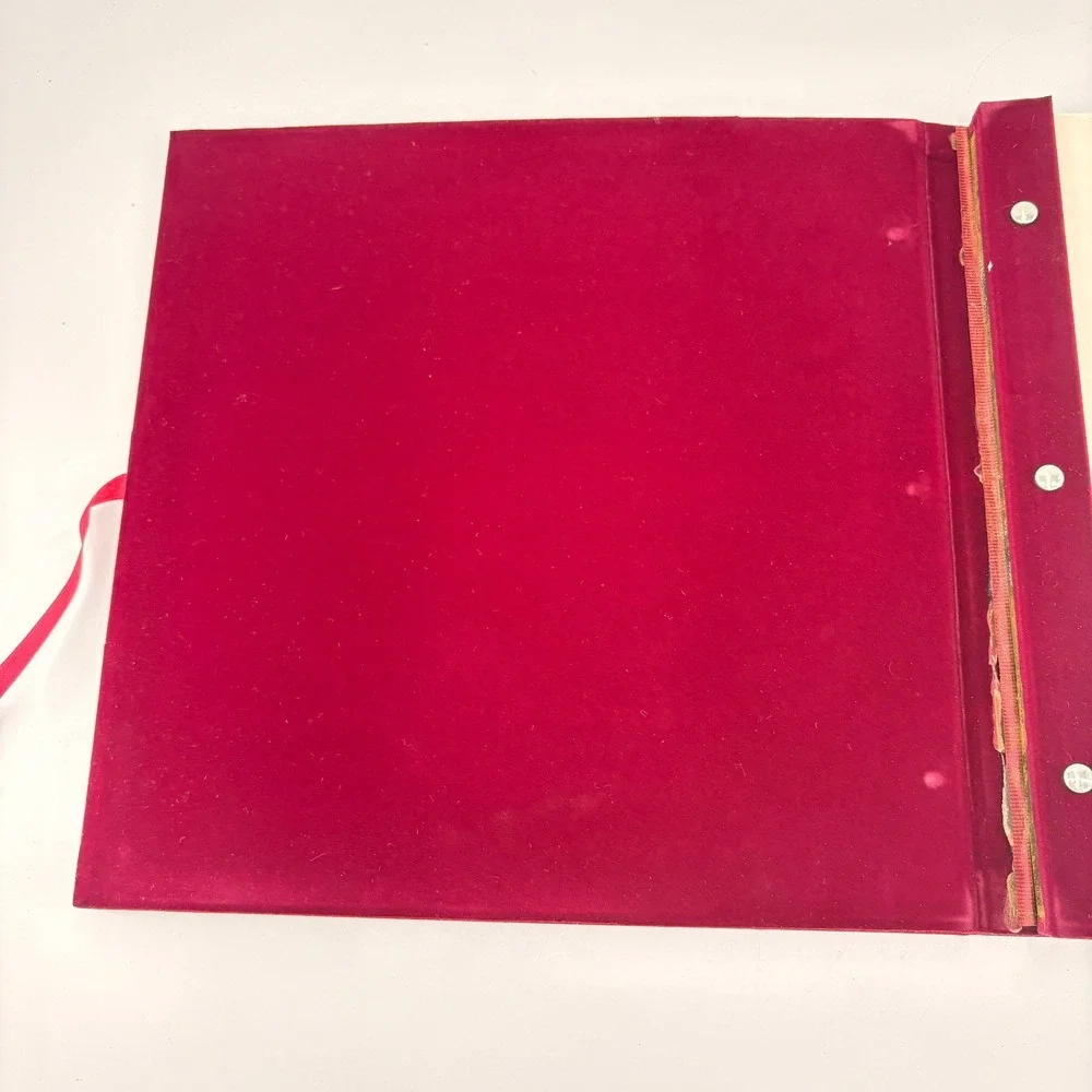 Pottery Barn Velvet Tree‎ of Life Photo Album Scrapbook Burgundy Red 12x12